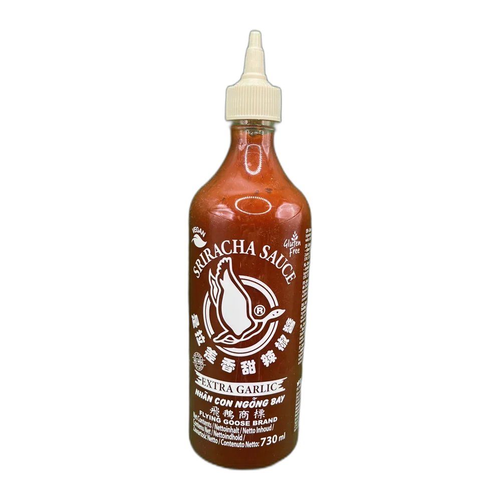 VLIEGENDE GANS Sriracha + Knoflook, Geen MSG, GF 730ML