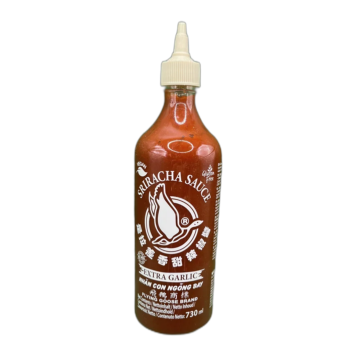 VLIEGENDE GANS Sriracha + Knoflook, Geen MSG, GF 730ML