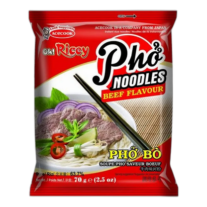 ACECOOK OH! Rijstachtige Pho Noedels Rundvlees 70G