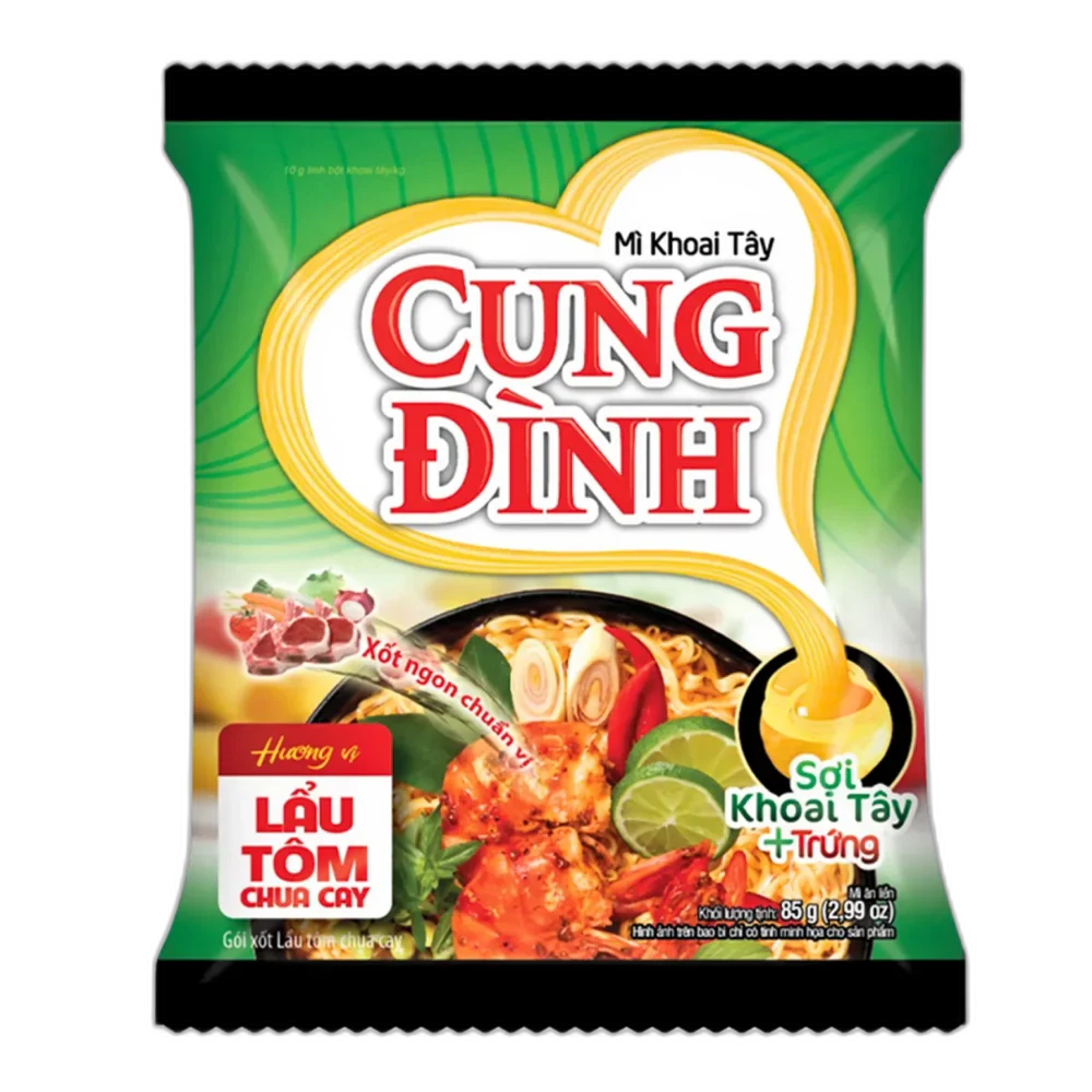 CUNG DINH Instantnoedels Heetzure Garnalensmaak 85G